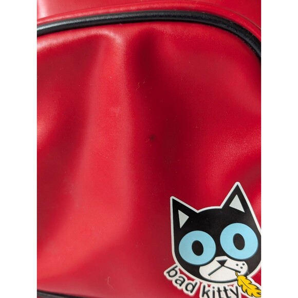 Fred Is Red Bad Kitty Vinyl Leather Red Small Backpack Purse main image 10